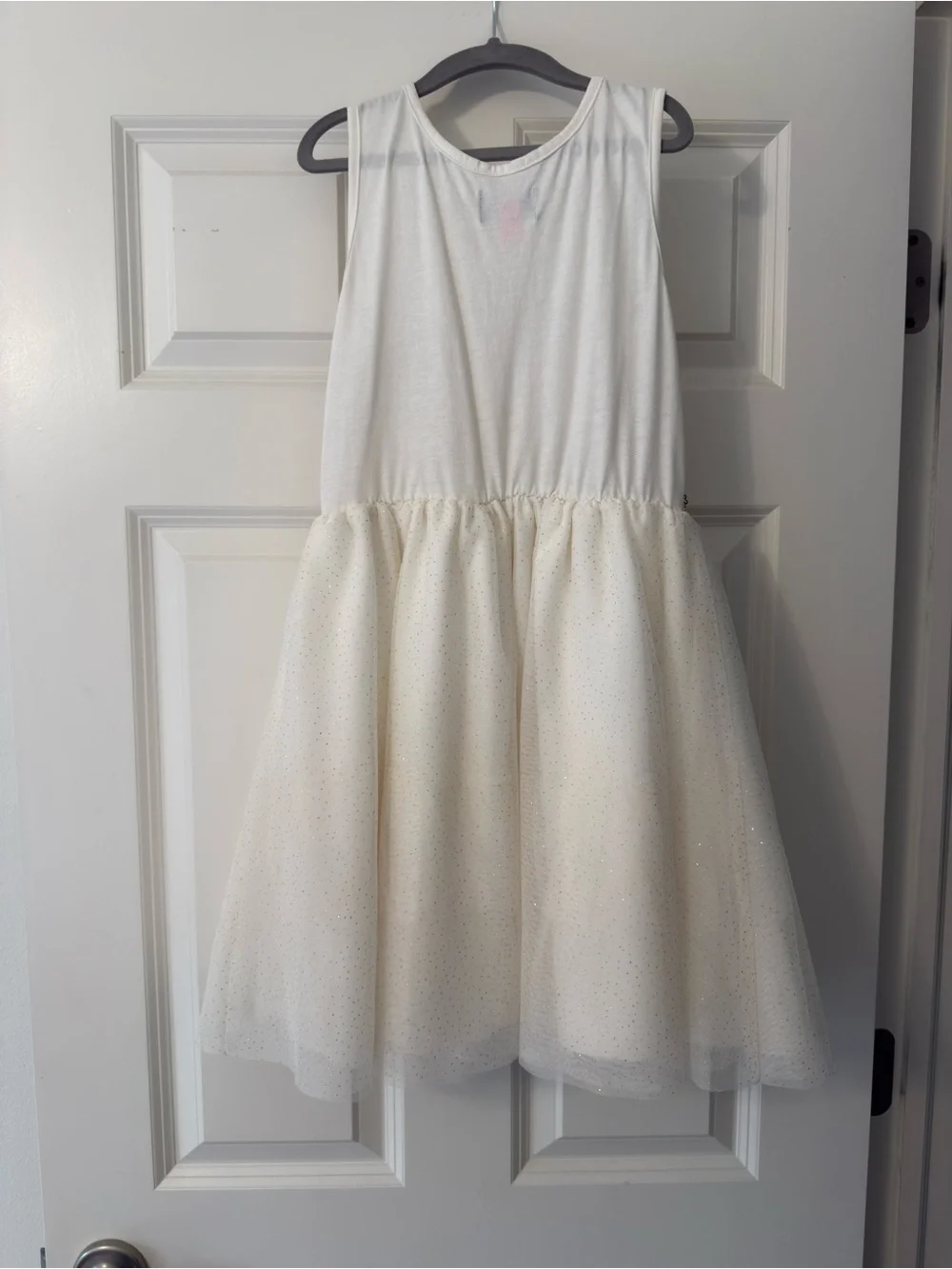 The Children's Place Ivory and Gold Sequin Tulle Party Dress